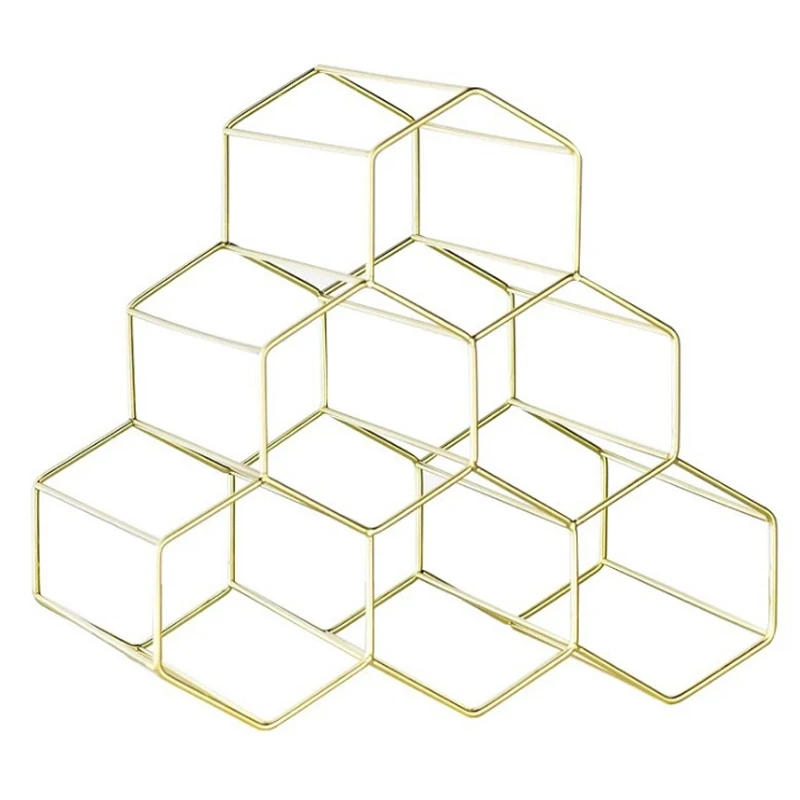 

Home Metal Honeycomb Wine Rack Decoration Creative Wine Bottle Placement Wine Rack Wine Cabinet Display Rack Wine Utensils