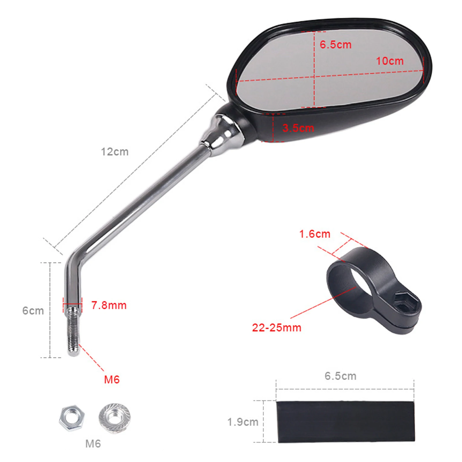 

1 Pair Bike Rearview Mirror Safety Bicycle Rear View Glass Adjustable Cycling Rearview Left Right Mirror for Electric Scooter