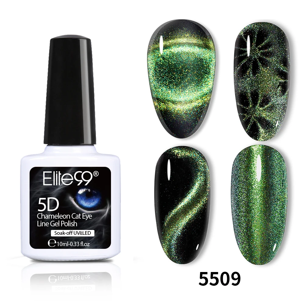 5509 Elite99 10 мл Galaxy Cat Eyes светодиодный Гель-лак для ногтей Хамелеон для использования с магнитом УФ-лак для ногтей Дизайн ногтей Блестящий гель нужен черный базовый слой - Цвет: 5509