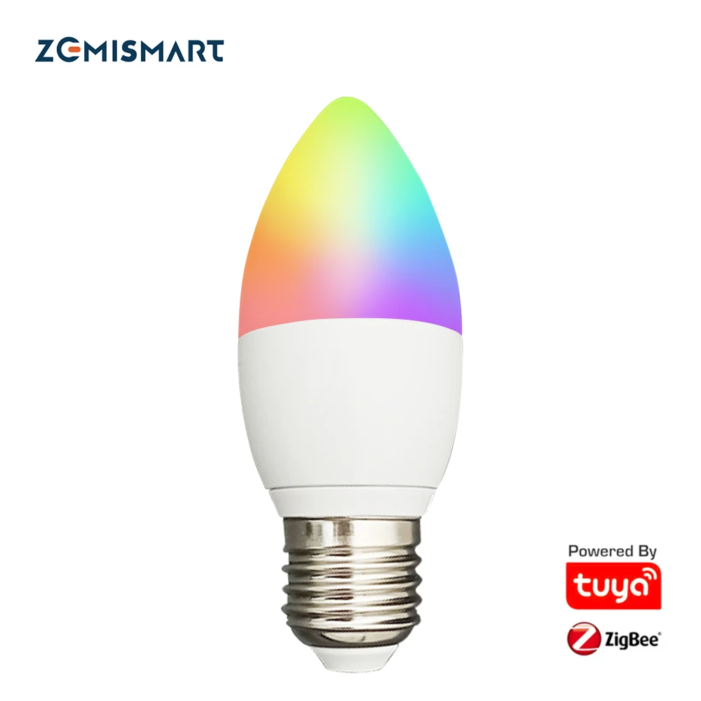 Zemismart – ampoule Led Tuya Zigbee 3.0, E27, 5W, lampe intelligente RGBW à intensité variable, application Smart Life, Alexa Google Home, décoration