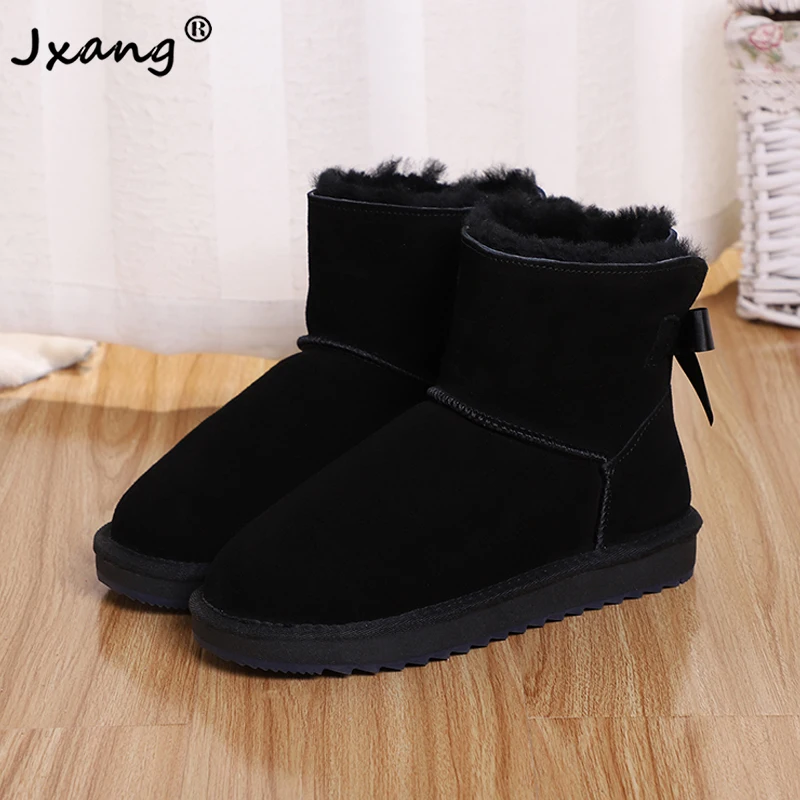 JXANG 2020 новые женские классические зимние замшевые сапоги с подкладкой из овечьей