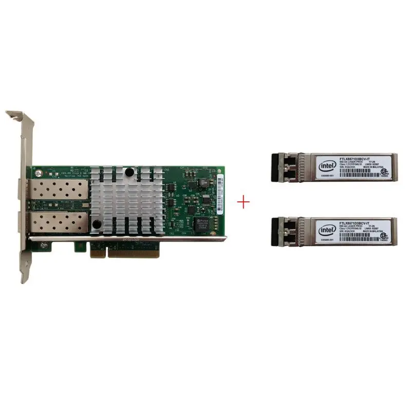 Eastforfuy Intel X520-SR2 E10G42BFSR Ethernet 10G NIC 82599 с многомодовым модулем