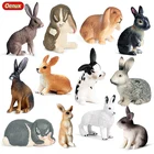 Oenux фермы Животные Моделирование Кролик Банни дикий заяц Hotot модель фигурку украшения ПВХ образовательный миниатюрный детские игрушки