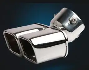 4WD sillver 76mm Нержавеющая сталь автомобиля двойные трубы глушители, выхлопной трубы украшения выход, хвост горло для Mitsubishi outlander 2013 - Цвет: 4WD sillver 76mm
