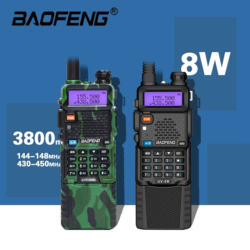 Real 8W Baofeng UV5R Walkie Talkie 10Km Two-Way Radio hunting Radio uv 5r Baofeng Ham Radio UV5R  Fm Transceiver Amateur Radio