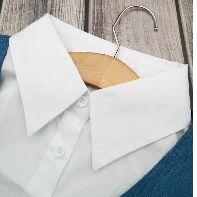 Съемный воротник рубашки хлопковый белый с лацканами женский накладной