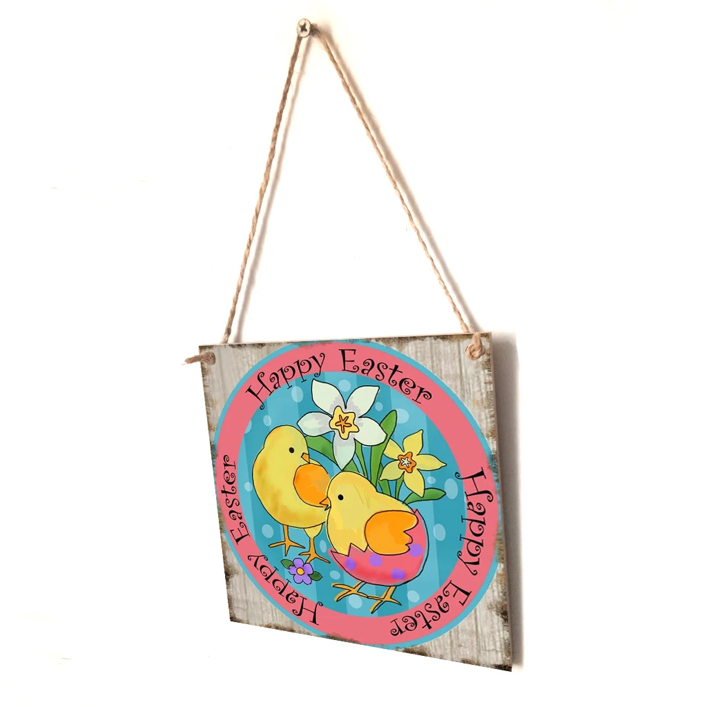 Креативная Пасхальная подвесная доска с рисунком кролика из дерева семейный
