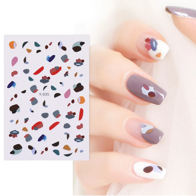 Цветной дизайн ногтей наклейки милые девчачьи клейкий трансферный для УФ гель