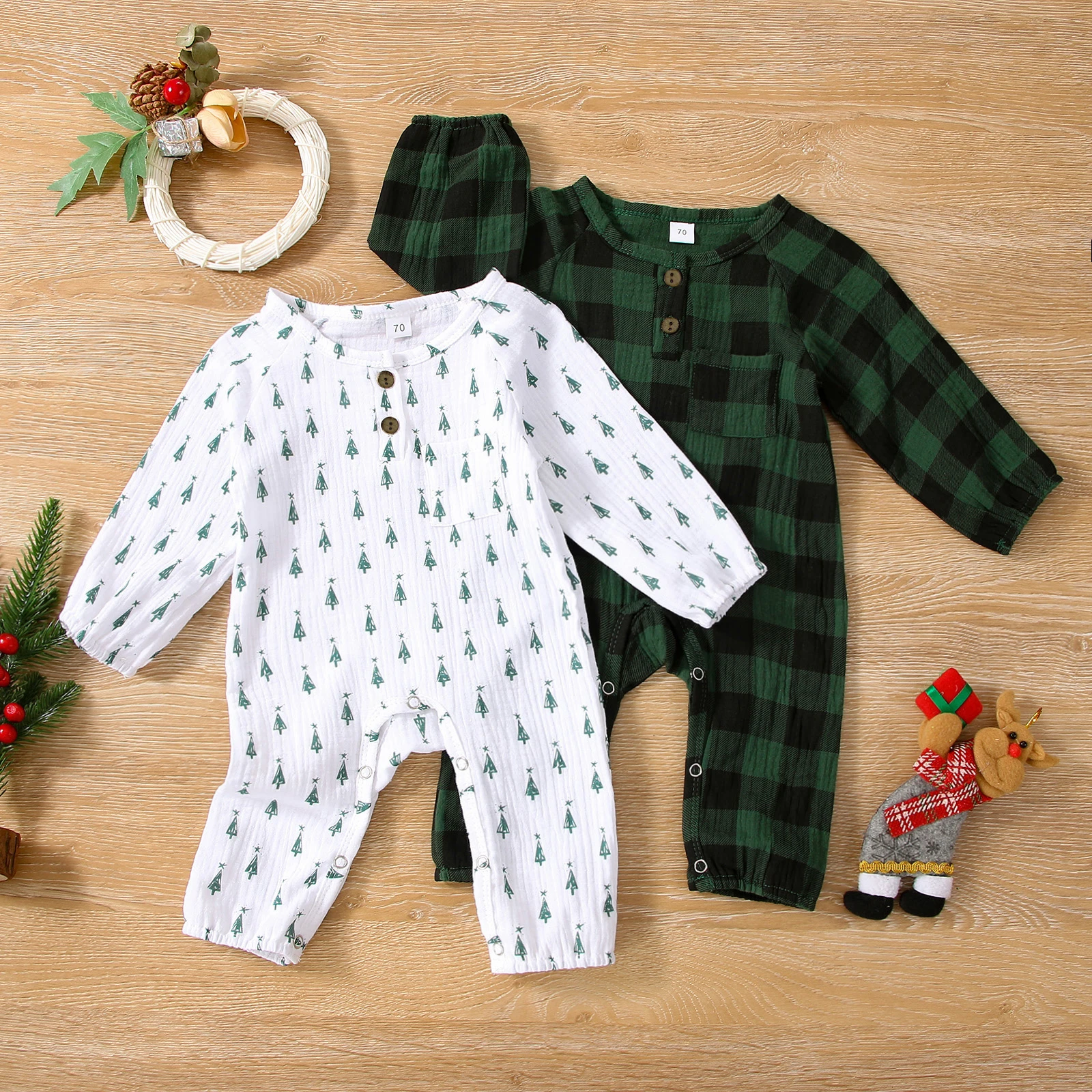 

Ma&Baby 0-18M Christmas Newborn Infant Baby Girls Boys Jumpsuit Long Sleeve Plaid Rompers Xmas Toddler Baby Clothing Costume D11