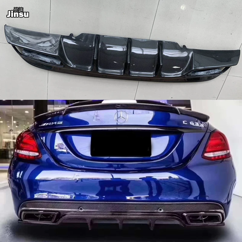 Спортивный бампер для benz c class c250 w205 c63 AMG FD style углеродное волокно задний диффузор