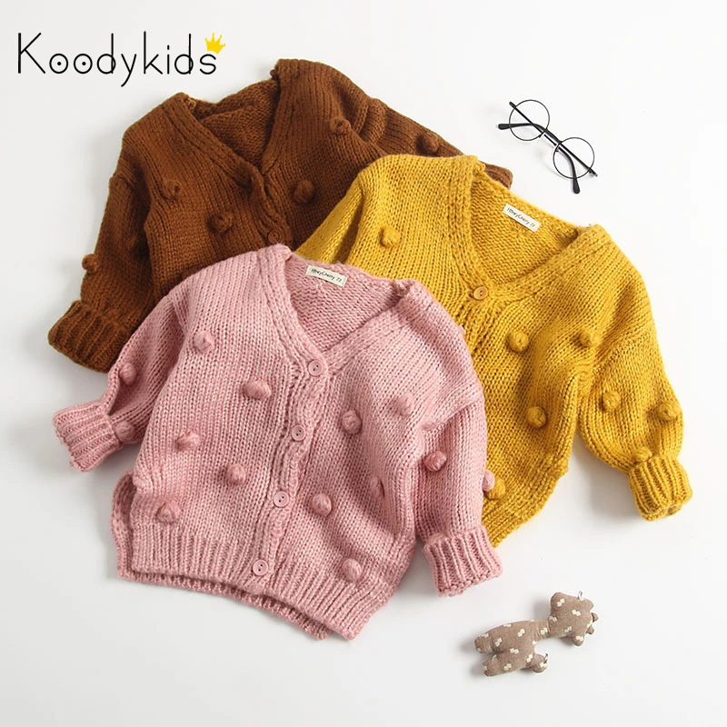 Koodykids/2020 г. Весенний вязаный свитер для маленьких девочек вязаное пальто весенний