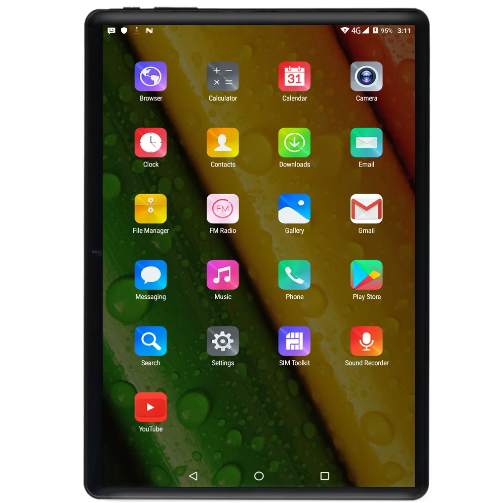 Планшет Android 7.0 с диагональю экрана 10,1 дюйма, 3G телефонией, четырехъядерным процессором, 32 ГБ памяти, двумя слотами для SIM-карт, Wi-Fi, Bluetooth 4.0, GPS и защитным стеклом 2.5D.