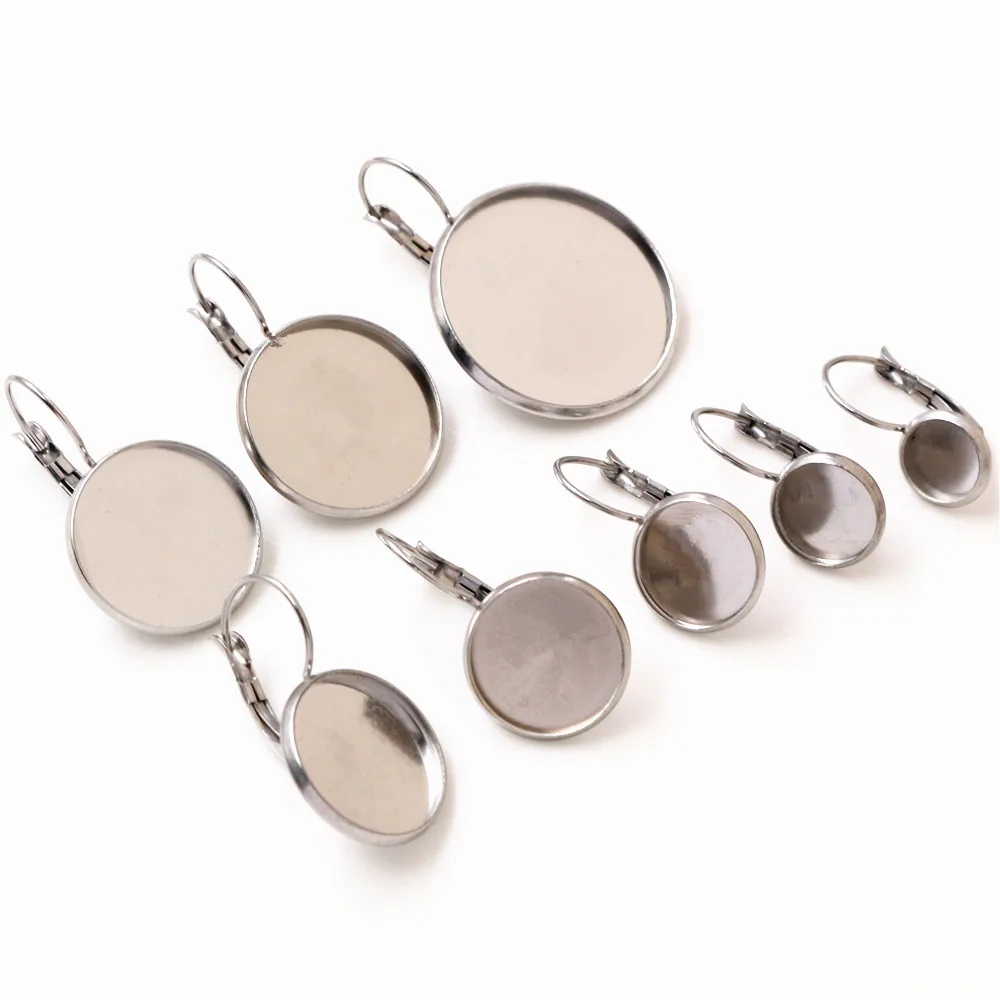 Не выцветает 6 25 мм нержавеющая сталь Французский рычаг кабошон серьга установка