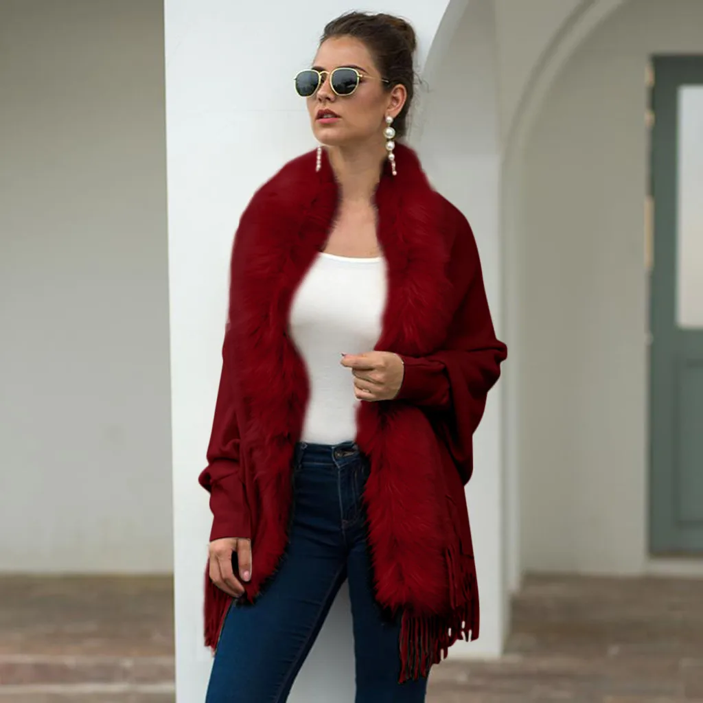 2020 флисовое пальто женские зимние вязаные кашемировые накидки кардиганы пончо