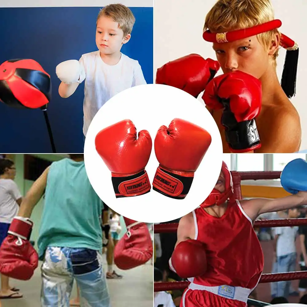 

1 Pair NEW 2-8 Years Kids Boxing Gloves For Fun Muay Thai Fight Sanda Martial Arts Bag Punching Training Mitts Gear