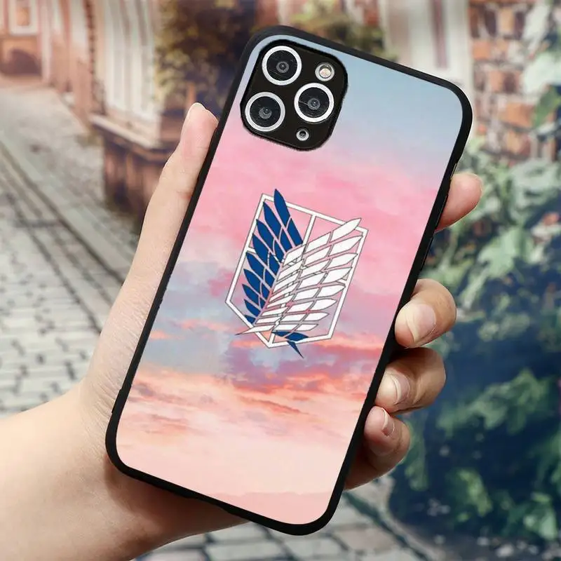 

Hot Anime attack on titan luxury brand Phone Case funda shell for iPhone 11 12 mini pro XS MAX 8 7 6 6S Plus X 5S SE 2020 XR