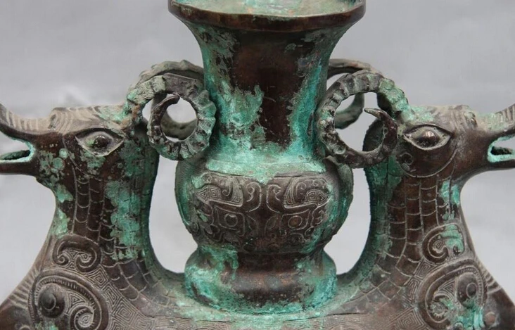 814 + китайский Дворец Королевский бронзовый медный овца Коза ваза Crock фляжка