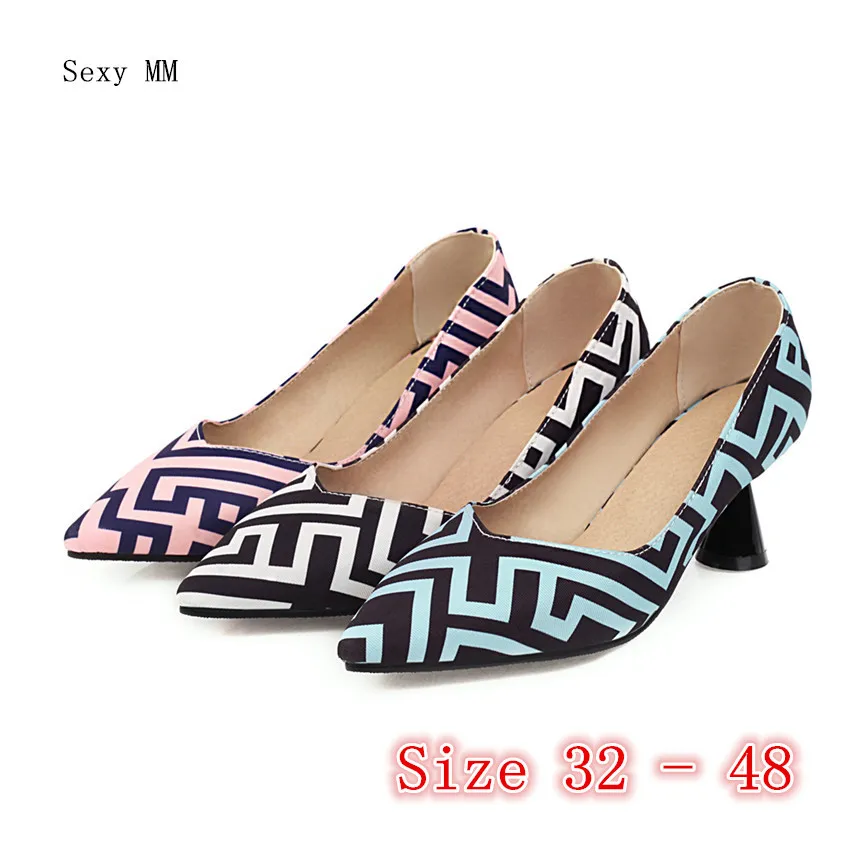 Туфли-лодочки женские на высоком каблуке размера плюс 32 33-40 41 42 43 44 45 46 47 48 | Обувь