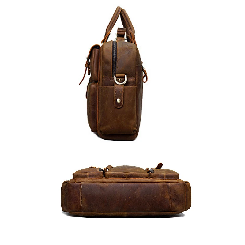 Винтажная Стильная мужская сумка-слинг дорожная сумка деловая кожаная через