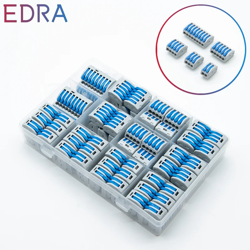

Соединитель для быстрой проводки в смешанной коробке, универсальный компактный соединитель проводки, Электрический сплиттер, нажимной кле...