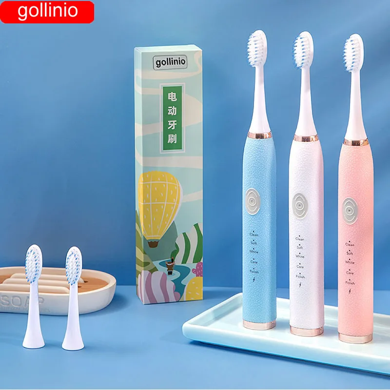 

GL Sonic Electric Toothbrush USB fast Charging electronic tooth brush Rechargeable Teeth Brush Replacement Head Set case GL22A