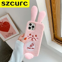 for iphone12 pro max cases iphone 11 x xs xr 6s 7 8 plus cute rabbit ear case plush all package protection phone cover