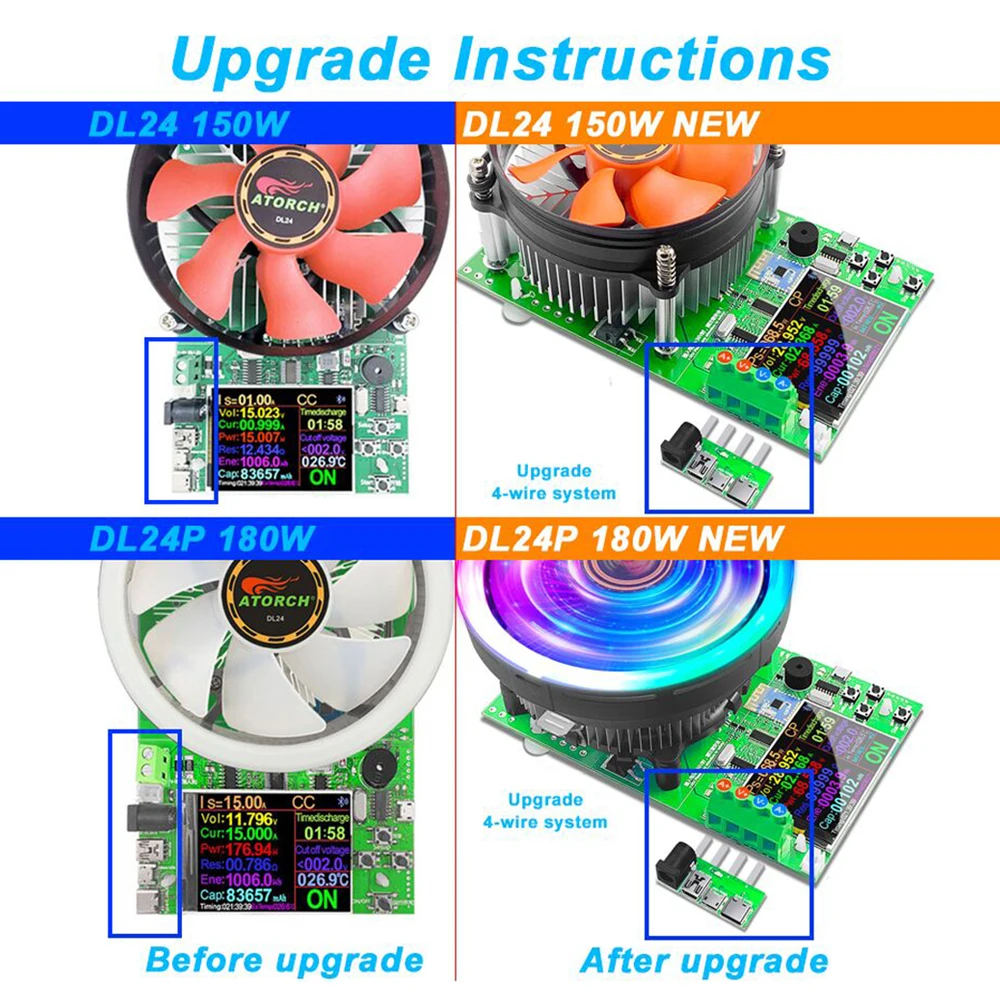 

150W 180W 30A Electronic Load Tester 4-Wire Digital Color Screen BT Connection Wireless or Wired Control Constant Load Meter EU