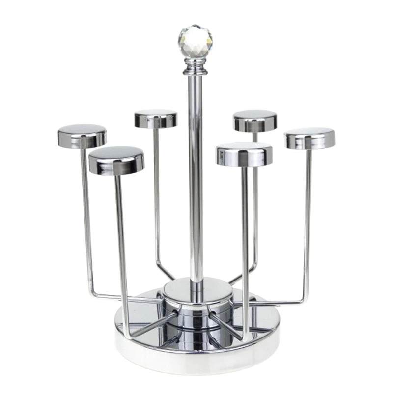 

X7AB Rotating Mug Glass Holder Cup Drying Rack Stand Drainer Stand Non-Slip Mugs Tray