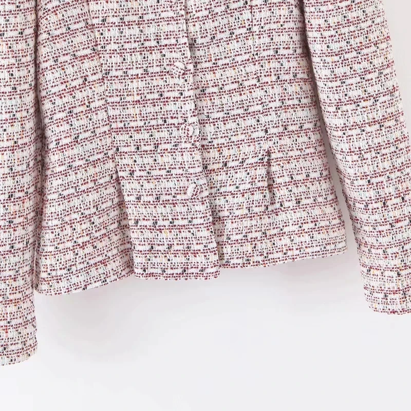 Милый твидовый блейзер с круглым вырезом пальто женские блейзеры и куртки