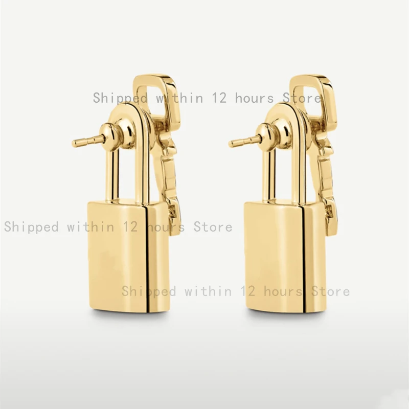 

Модные серьги серии LOCK IT M00405, лидер продаж 2021, стильные роскошные высококачественные брендовые креативные женские рождественские подарки н...