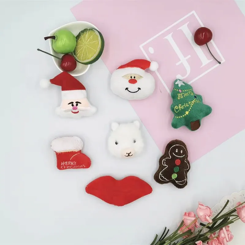 10pcs/lot DIY Handmade Cute chrismas dolls Padded Patches Appliques For Clothes Sewing Supplies Hair Decoration | Дом и сад