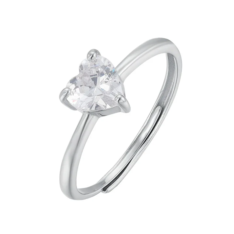 

Ladies Fashion Trend Personality Creative New Ring Temperament Elegant Heart-shaped Inlaid Zircon Ring Anniversary High Quality