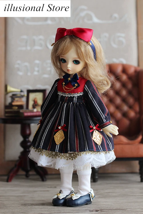 1/6 bjd кукла платье костюм черного цвета в стиле «лолита» платье+ hairhoop+ Носки для 1/6 шарнирная кукла супер доллфи аксессуары для куклы костюм платье BJD одежда