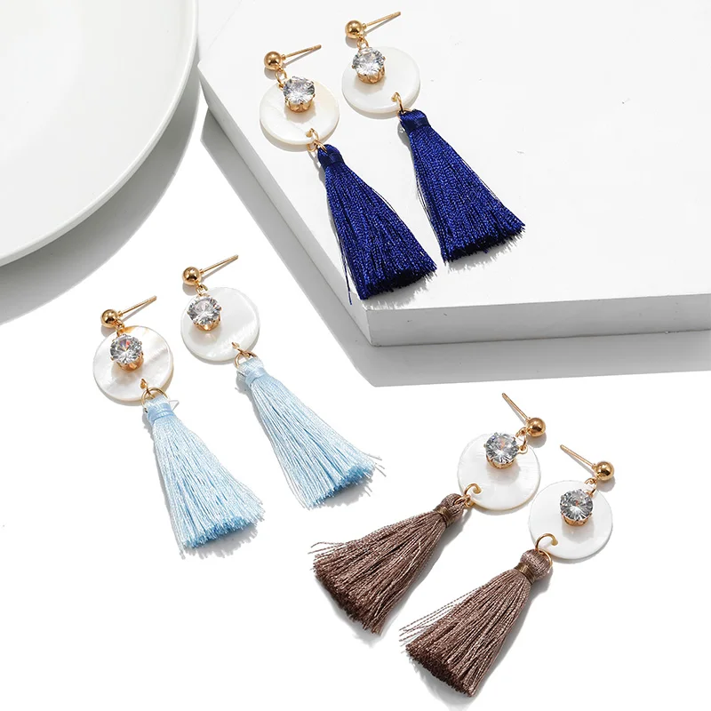 Гламурные женские серьги 2019 с кисточками рождественские богемные свадебные