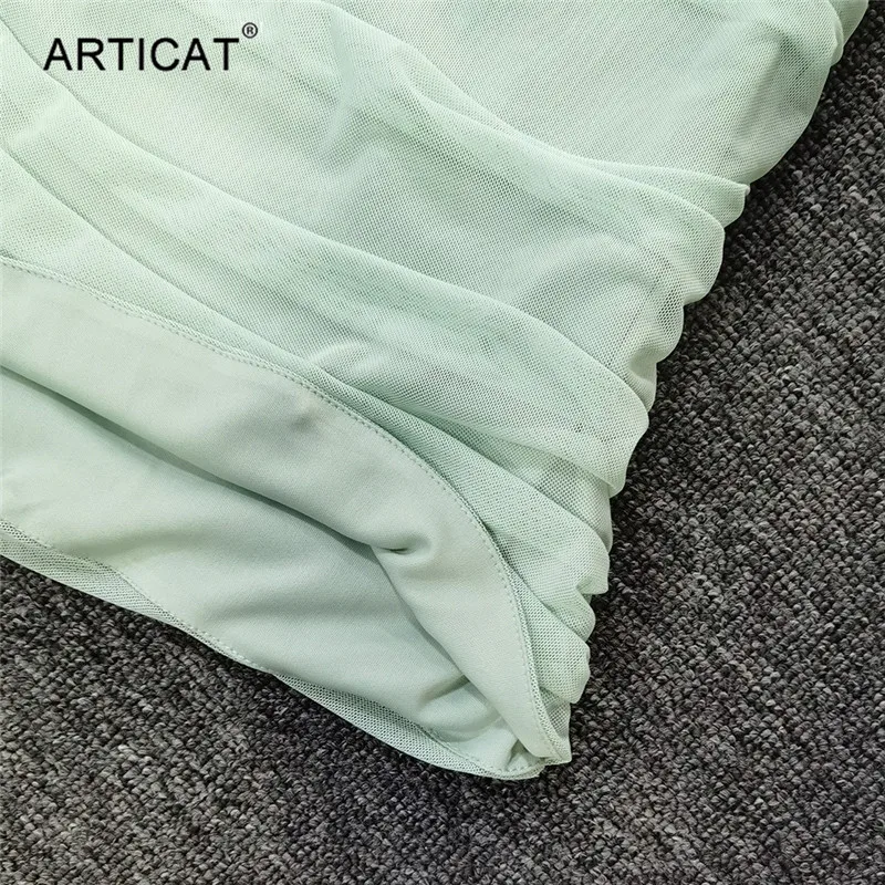 Женский комплект из двух предметов Articat сетчатый укороченный топ с оборками и