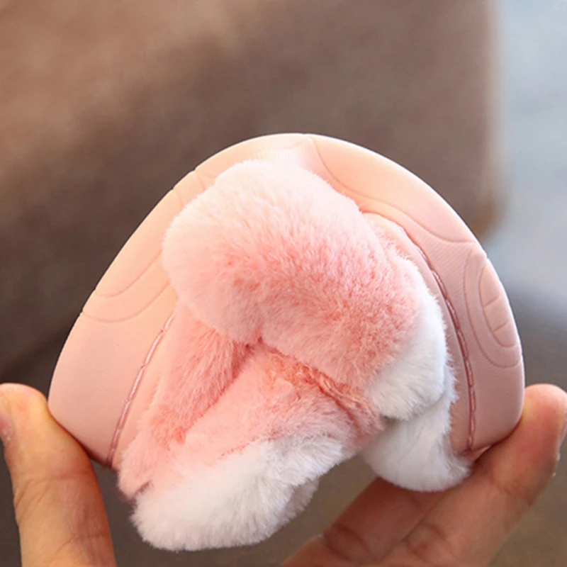 

Winter kids Slippers Cartoon Rabbit Cute Plush Home Slippers Children 2019 Warm Thicken Indoor Non-slip For Boy and Girl baby