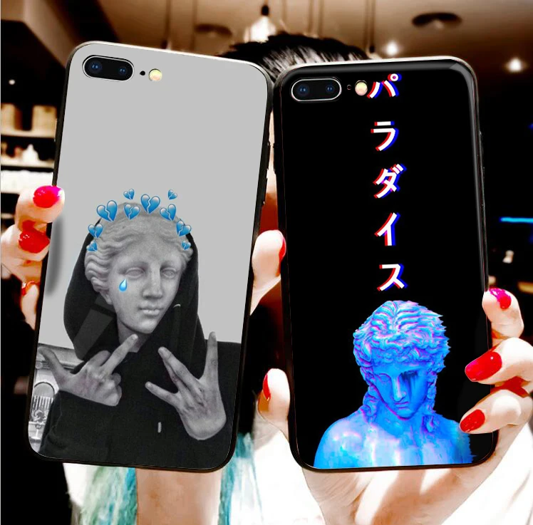 Чехол для Телефона iPhone 6 6s 7 8 Plus X XR XS Max мультяшная статуя абстрактный Рисунок