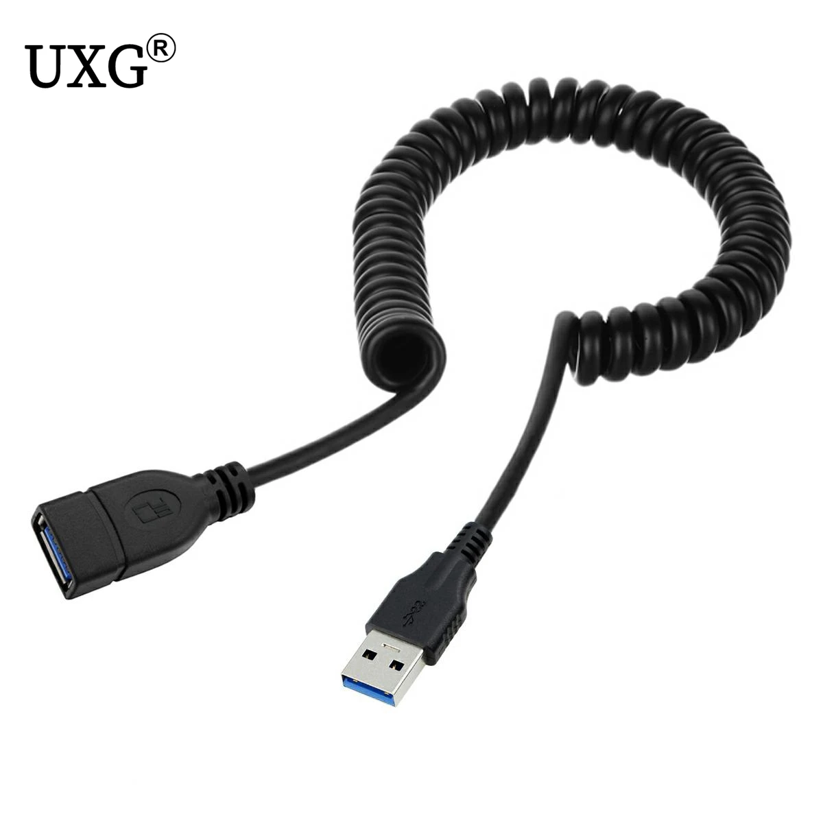 Spiral Coil USB Cable 3.0 Male to Female Extension Cord Spring 1.5 m/3.3 Feet | PC Hardware Cables &amp Adapters