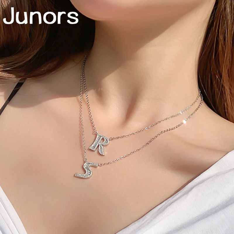 Moda Zircon первоначальное ожерелье для женщин s925 серебро цепь пользовательское имя с