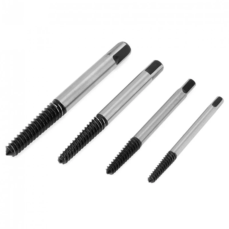 

4 Pcs Screw Extractor Broken Damaged Bolt Remover Drill Bits Guide Square Head