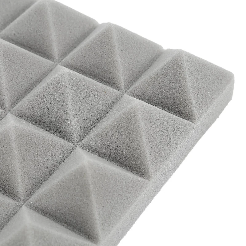 24 Pcs Charcoal Acoustic Tiles Soundproofing Foam Panels Studio Sound Padding 2 x 10 Inch(Black+Grey & Black+Blue) | Спорт и