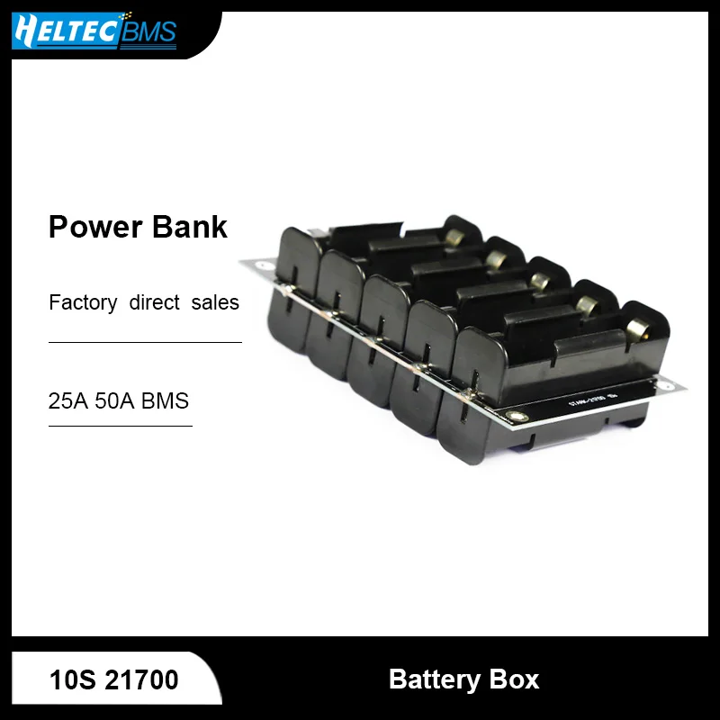 

Power Wall 36V 21700 10S Battery Holder 21700 Power Bank Case BMS Lithium Battery Balancer 25A 50A 21700 Storage Box 2170