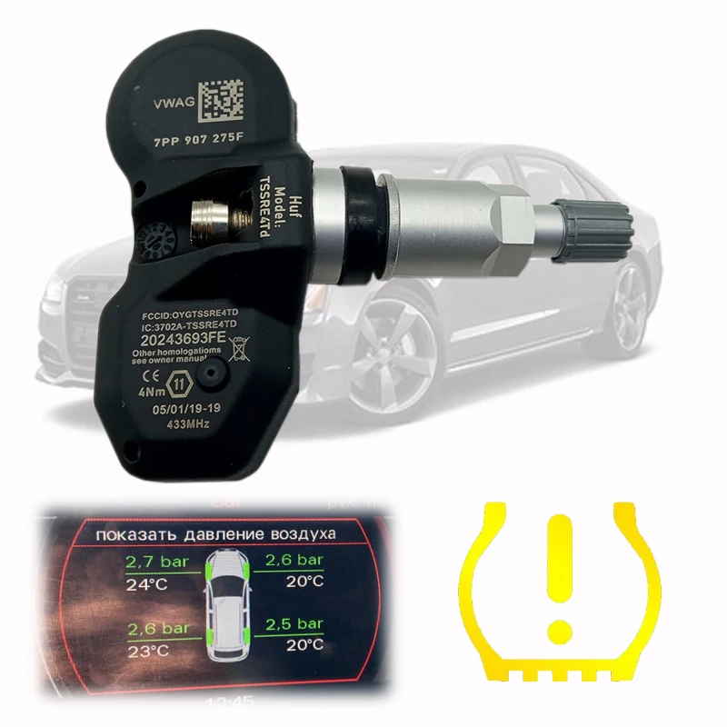 Давление в шинах для Audi A6 A8 Q7 RS6 RS7 S6 для Volkswagen Phaeton Touareg 7PP907275F TPMS датчик давления в шинах - изображение