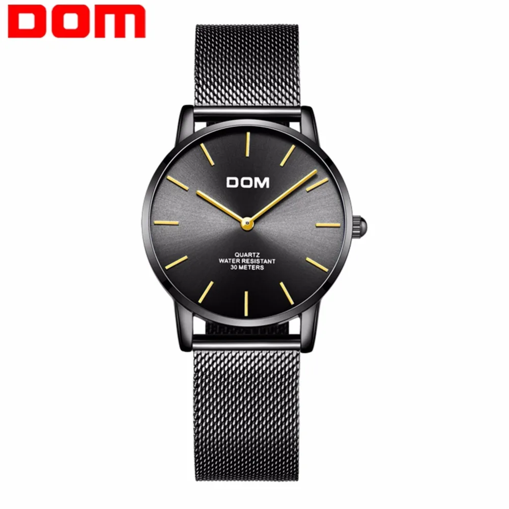 

DOM Ladies Watch Black Luxury Womens Leather Watches Top Brand Female Wrist Watches Waterproof Montres Femme G-36BK-1MT