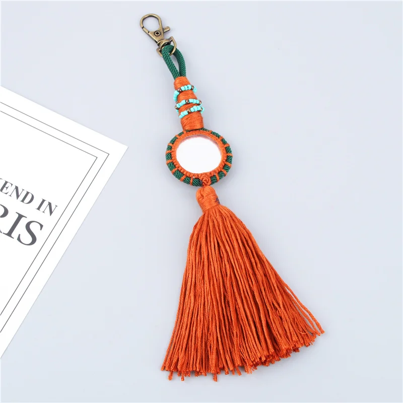 1 шт. Ленточки сумочек с зеркалом брелок в богемном стиле ручной работы