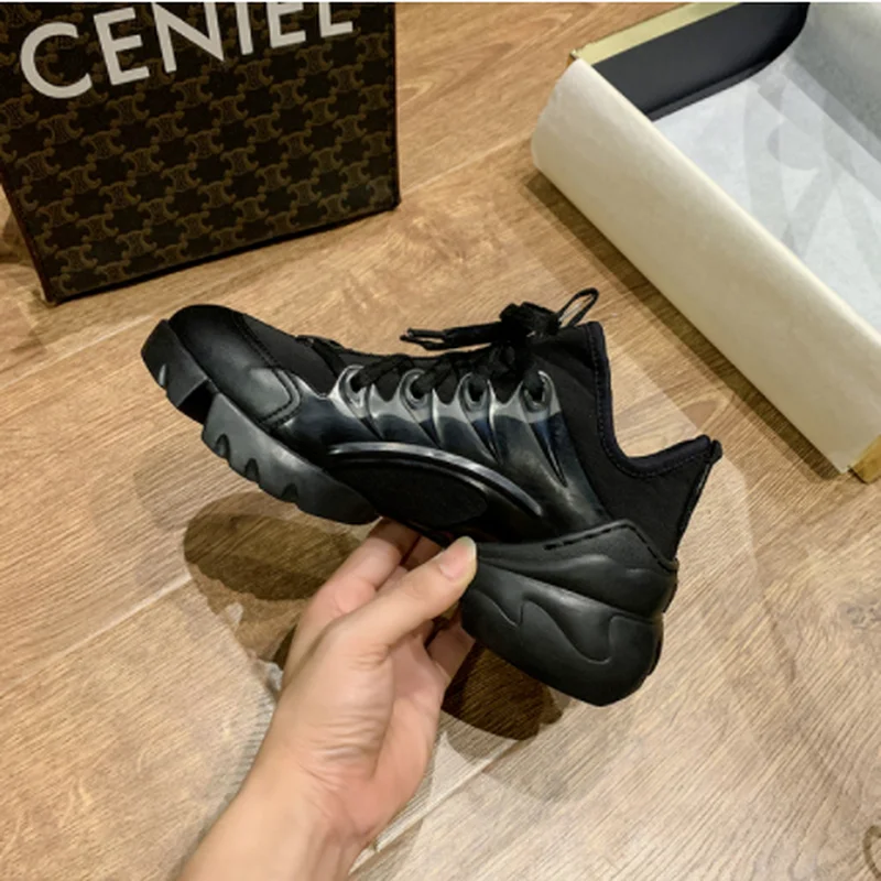 

Women's Luxury Sneakers 2021 Ladies Fashion Spring Autumn Woman Leather Lace-up Sports Leisure Shoes High Quality Female Shoes