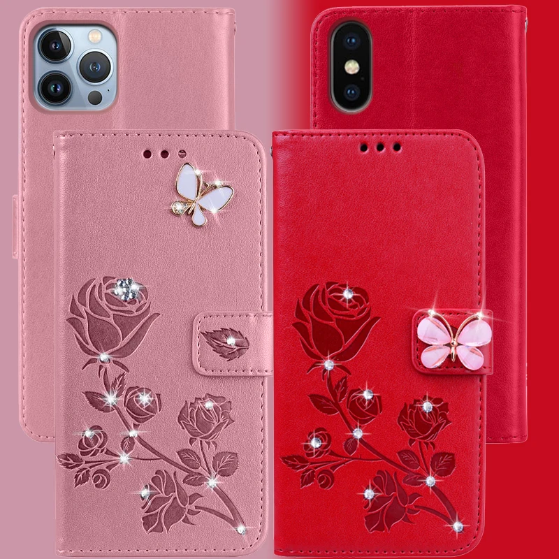 Кожаный чехол-книжка для Iphone 13 12 Mini 11 Pro Max чехол Apple XR XS SE 2020 5 6 6s 7 8 Plus | Мобильные