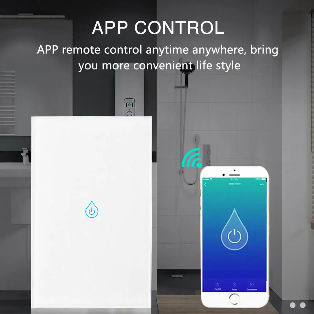 Wifi умная вода обогреватель настенный котел переключатель стеклянный сенсорный