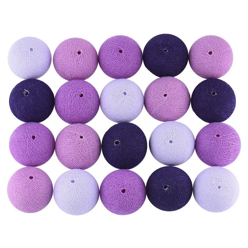 

Cotton Ball Light String High Quality Cotton Ball Lamp Battery Powered Room Decoration Christmas Decoration( Purple)