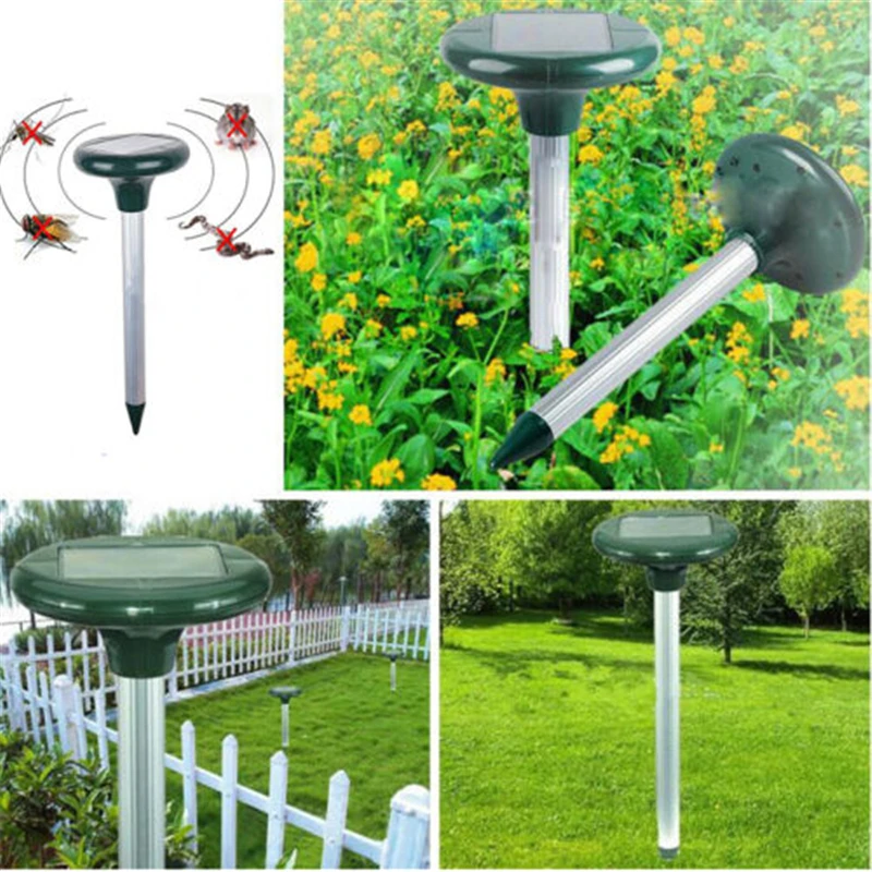 

2 Pcs 7000 Sq Solar Powered Ultrasonic Sonic Mouse Mice Mole Pest Rodent Mosquito Repellents Yard Outdoor Garden Pest Control